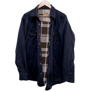 RED HEAD Flannel Lined Navy Blue Shirt Jacket Shacket Size US XL
